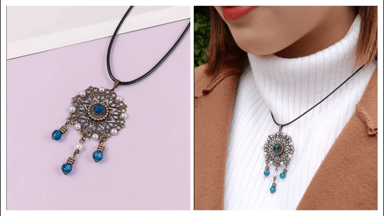 DIY Boho Necklace|Bohemian Pendant Necklace|How to Make Boho Jewelry Tutorial
