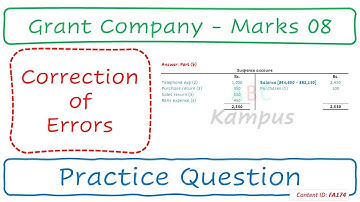 PQ Q&A Grant Company | Correction of Errors (FA174)