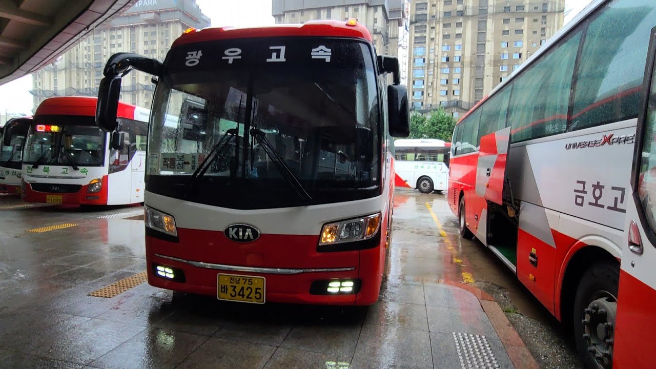 광우고속 광주종합버스터미널 → 보성버스터미널 20년식 뉴 그랜버드 그린필드 우등 앞면 주행