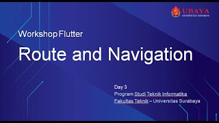 Workshop Flutter Day 3 - Route and Navigation