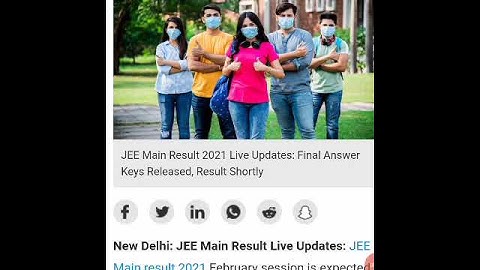 JEE Main Result 2021 Live Updates.JEE MAIN FEBRUARY RESULT.JEE MAIN RESULTS UPDATE.JEE RESULT 2021.