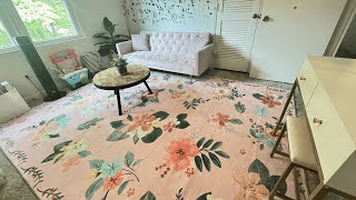 Love This Soft and Washable Pink Floral Rug! Content