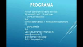 Recursividad Programa palindromo prro :V