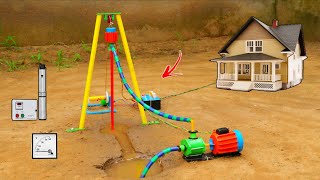 DIY Mini Borewell Drilling Machine | Submersible Water Pump | Crop Farming | Science Project