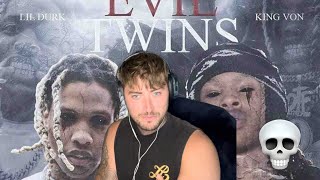 King Von & Lil Durk - Evil Twins ( lyric Video) [REACTION]