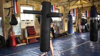 Punch-Back Punch-Bag at the Wicker Camp Thai Boxing Gym Sheffield UK