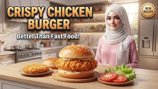 Crispy Chicken Burger | Easy & Delicious Recipe 🍔
