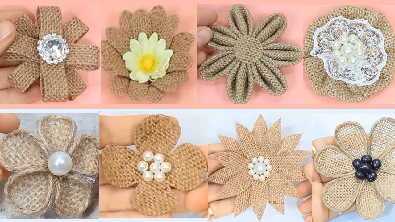 10 Easy burlap flowers tutorial