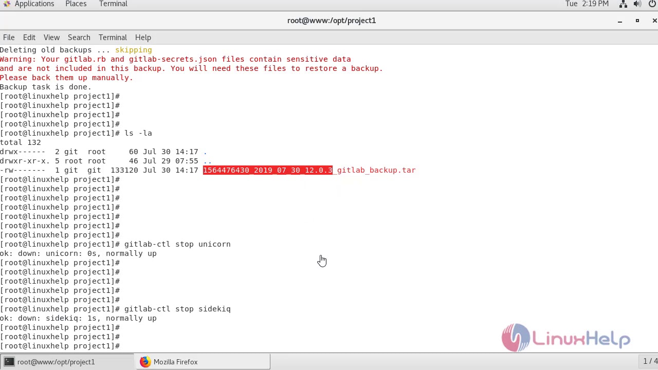 How to Create And Restore A Backup In Gitlab-CE 12.0.3 On CentOS 7.6 ...