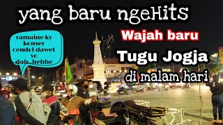 Tugu Jogja di malam hari || Trotoar baru di Jln.Jend Sudirman