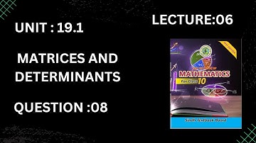 EXERCISE:19.1 CHAP:MATRICES AND DETERMINANTS CLASS:10 LEC:06#SMARTSTUDYWITHSMT #STUDY #MATHS