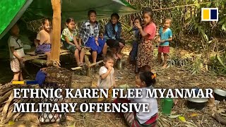 Myanmar military offensive drives 8,000 ethnic Karen people from homes