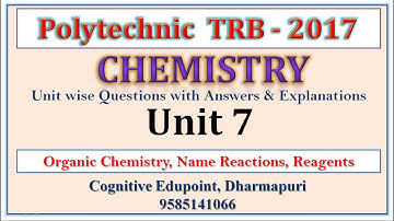 Polytechnic TRB 2017 | Chemistry | Question & Answer | Unit 7 | Organic Name Reactions | Reagents