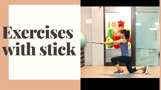 Warm up mobility exercises with long stick