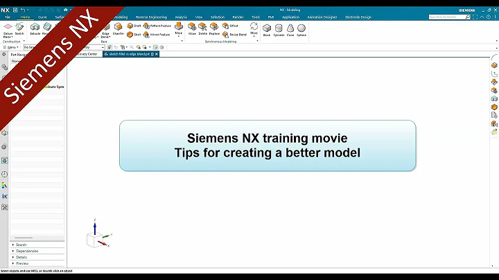 NX Modeling Tips (Sketch): Fillet vs Edge Blend