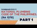 NATIONAL PLUMBING CODE OF THE PHILIPPINES (SUMMARIZED) part 1