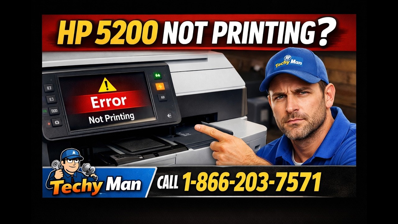 Resolve the HP 5200 Printer Not Printing Problem | Techy Man - YouTube