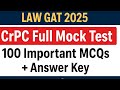 LAW GAT 2025 – CrPC Full Mock Test | 100 Important MCQs + Answer Key | Rehana Legal Prep