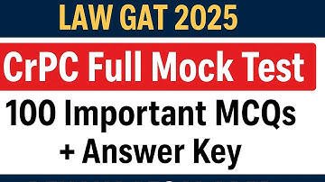 LAW GAT 2025 – CrPC Full Mock Test | 100 Important MCQs + Answer Key | Rehana Legal Prep