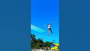 Jumping off a 10ft diving board 🌊 😳#shorts #summervibes #diving
