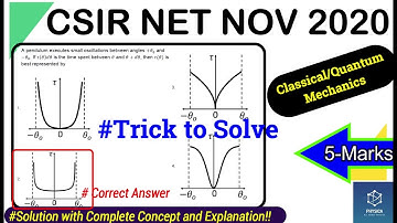 Classical/Quantum Mechanics Question| CSIR NET NOV 2020| Section-C: 5-Marks| Complete Solution| NTA