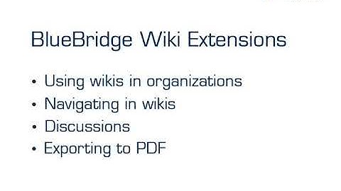 BlueBridge Wiki Extensions for SharePoint 2010
