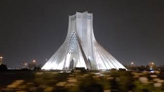 Azadi square IRAN in 4K rainy night. Homayoun Shajarian prelude Avaz remix Resimi