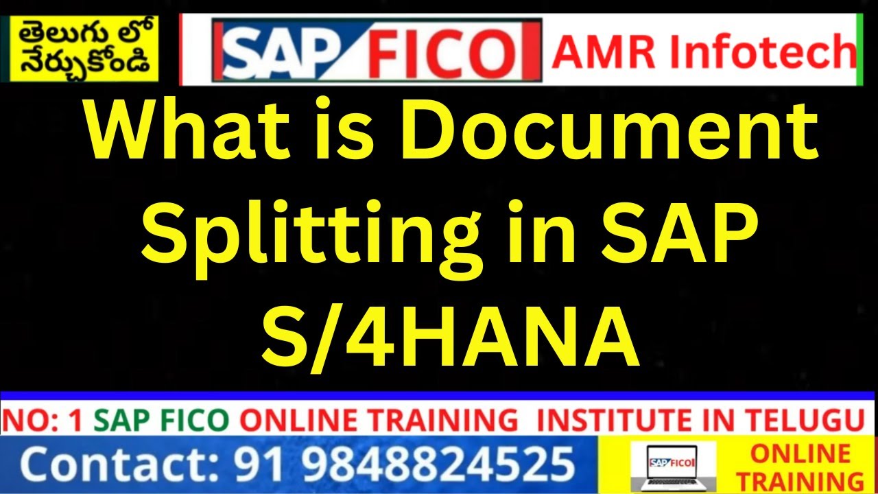 Sap fico s4hana training in telugu class 7 document splitting in sap