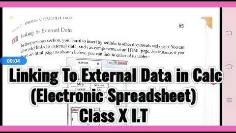 Linking To External Data in Calc (Electronic Spreadsheet)  Class X I.T