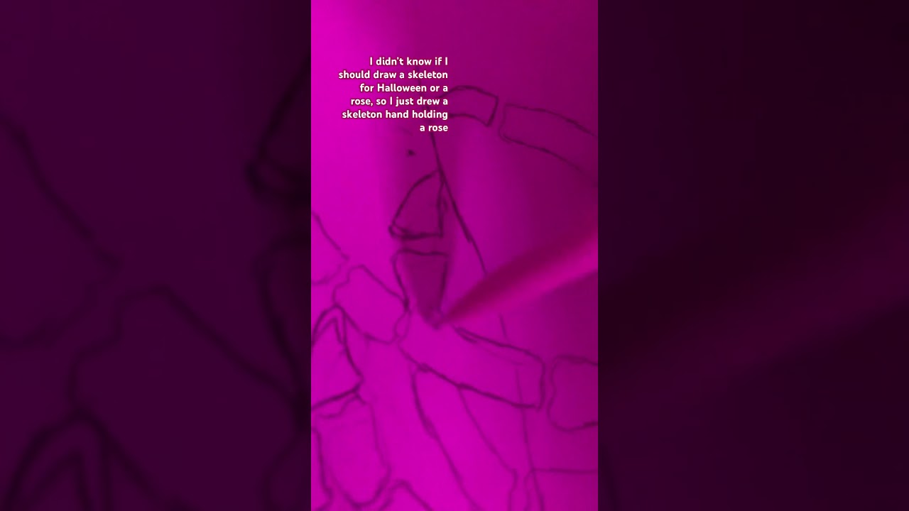Drawing a skeleton hand holding a rose 