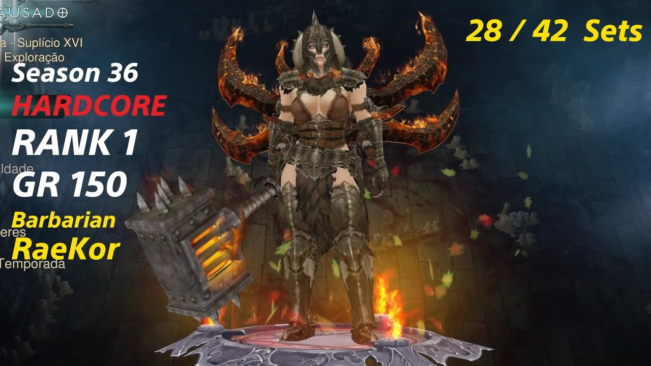 Season 36 HARDCORE  RANK 1  RaeKor Barbarian GR 150.