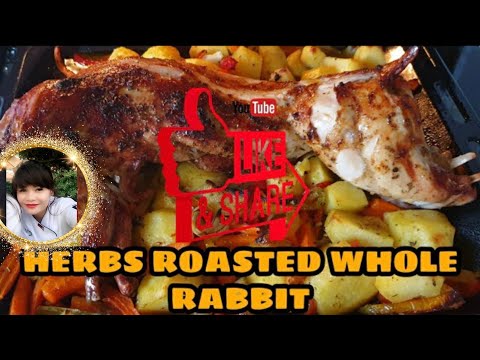 Herbs Roasted whole Rabbit with Potatoes