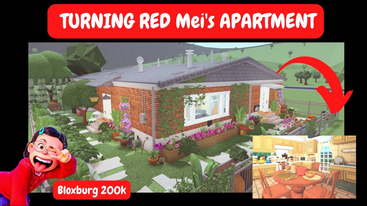 TURNING RED ROBLOX MEI LEE'S family HOUSE/ ROLEPLAY APARTMENT  speedbuild/build tour ON BLOXBURG - YouTube