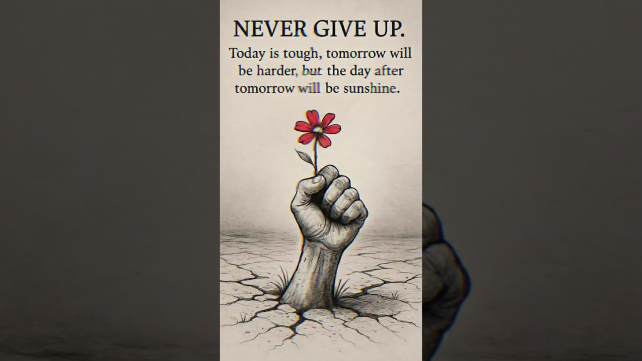Never Give Up: Motivational Quote for a Brighter Tomorrow