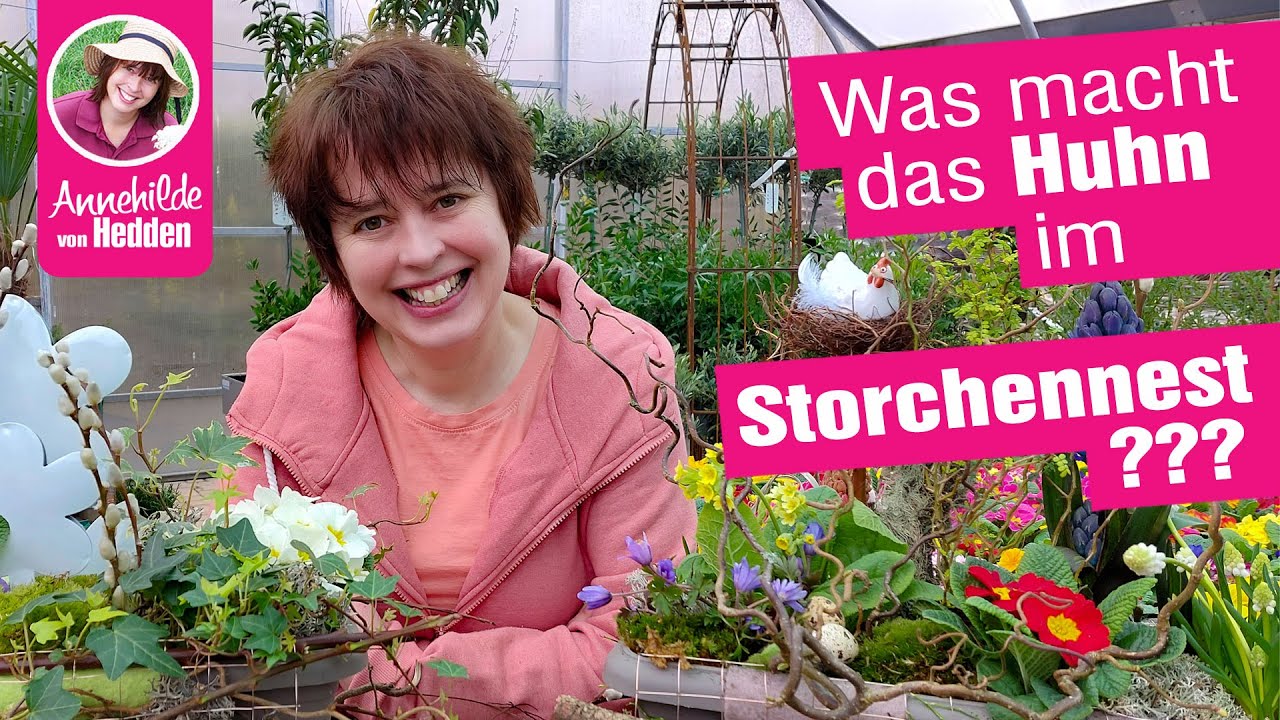Dekotrend - Balkon Pflanzkübel, Ideen für Frühling & Ostern.Was macht das Hühnchen im Storchennest?