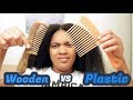 Comb Comparisons|Detangle w/a Wooden or a Plastic Comb on Natural Hair 🤷🏾‍♀️