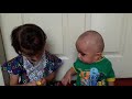 Sister and brother fighting on candy 😍
