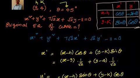 Coordinate Geometry: Translation and rotation of axes- Find original equation