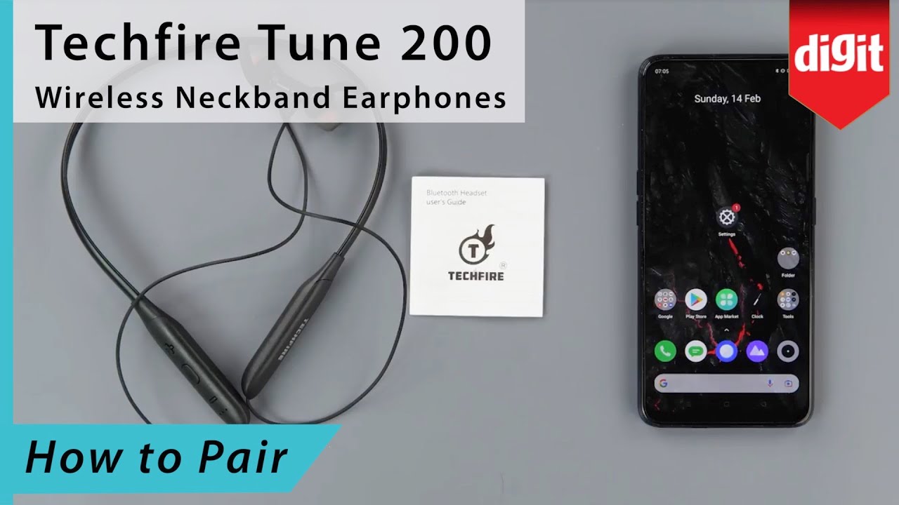 Techfire Tune 200 Wireless Neckband Earphones - How to Pair