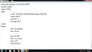 SUM AND AVERAGE OF A BLOCK-8086 Wealth