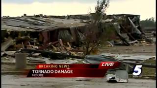 Damage extensive near Warren Theatre in Moore