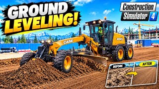 Leveling the Ground with a Motor Grader 🚜 | Construction Simulator 4 Gameplay screenshot 4