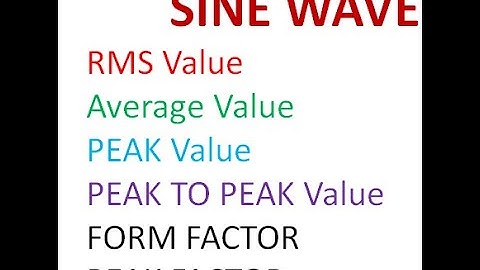 #24 RMS , PEAK, PEAK to PEAK, FORM FACTOR, PEAK FACTOR of Sinusoidal wave