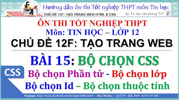 Ôn thi tốt nghiệp THPT môn Tin học 12 - Tạo trang web b15: Các Bộ chọn CSS web - Tin học 12
