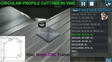 #CIRCULAR PROFILE CUTTING WITH #G02 & #G03 IN VMC MACHINE BY #VIJAY SIR 8750725636.