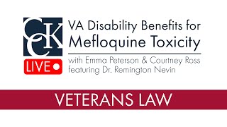 VA Disability Benefits for Mefloquine (Lariam) Toxicity