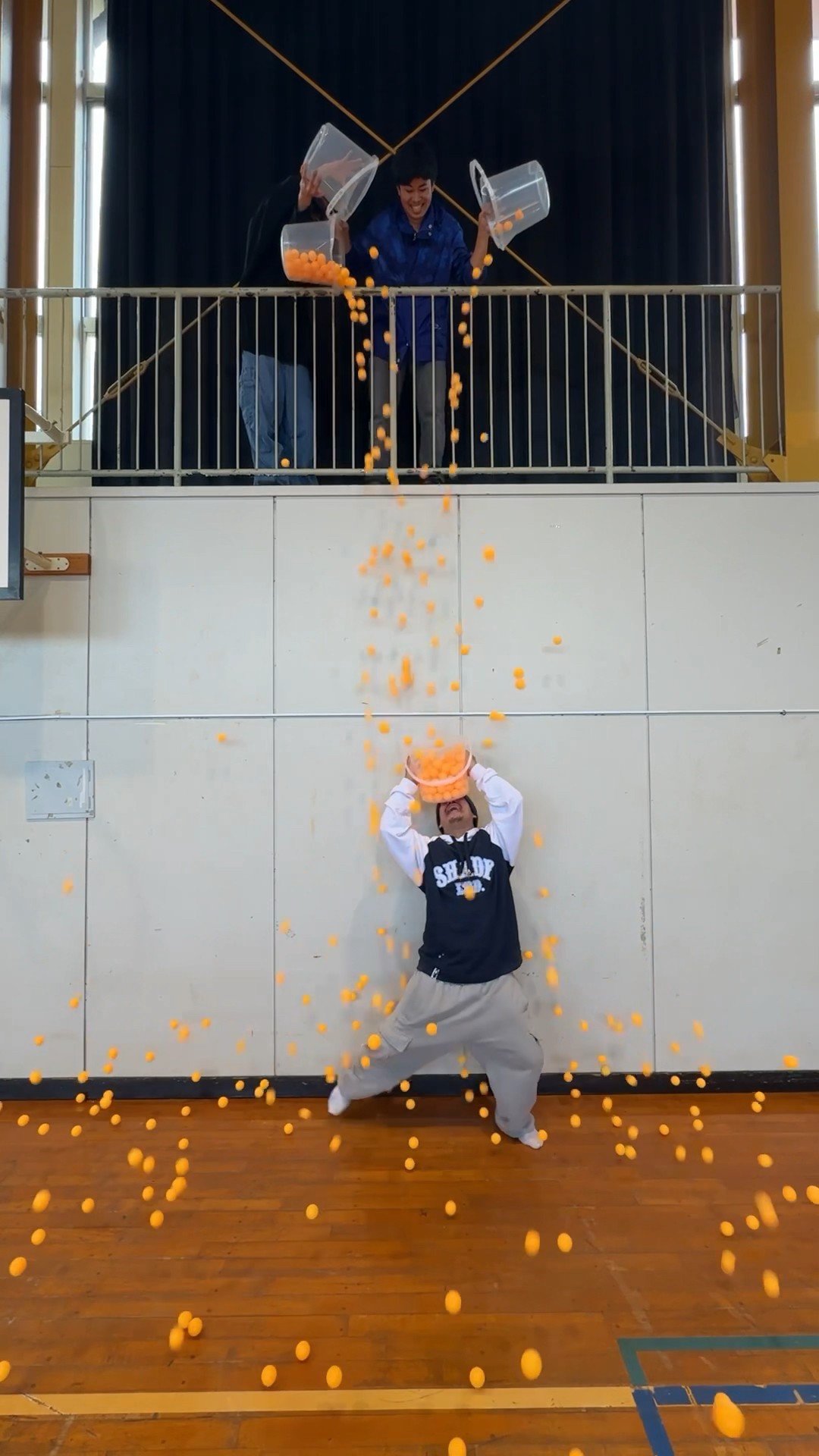 300 ping pong balls come a-falling. How many can you get?! #shorts