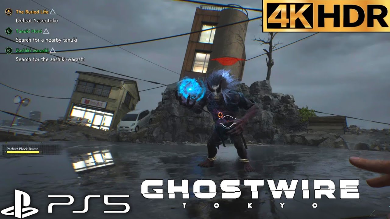 Yaseotoko Boss Fight - Ghostwire: Tokyo First Boss Fight | Ghostwire Yaseotoko Boss Fight PS5 4K HDR