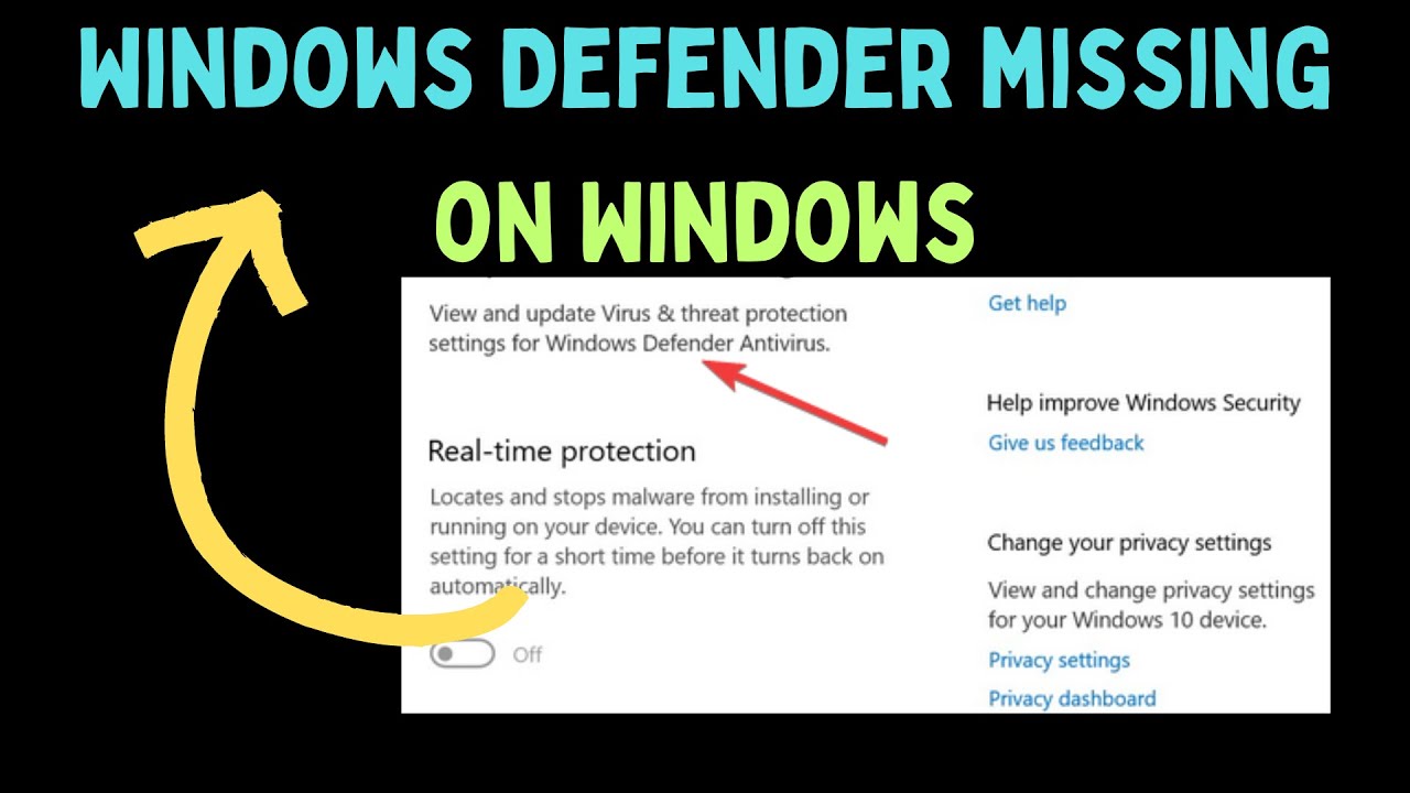 Windows Defender Missing How to Fix Windows Defender Missing on Windows 11 - YouTube