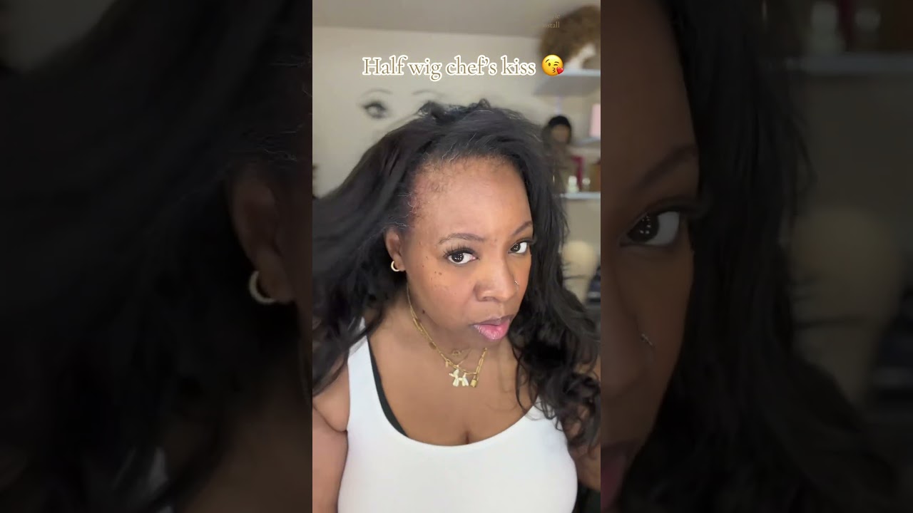 Half Wig Install Easy Beginner Friendly Natural Style #halfwig #wiginstall #wiginfluencer